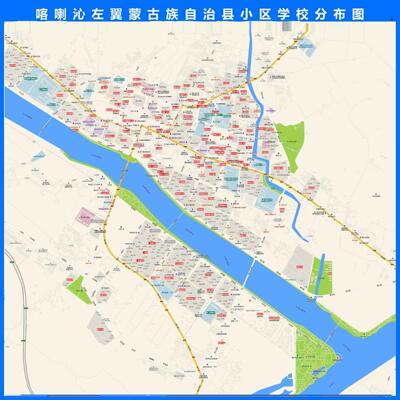 喀喇沁左翼蒙古族自治县城区小区学校超市便利店城区市区地图挂图