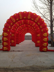 新款婚庆拱门 结婚充气拱门4米幸福门龙凤拱门开业拱门彩虹门包邮