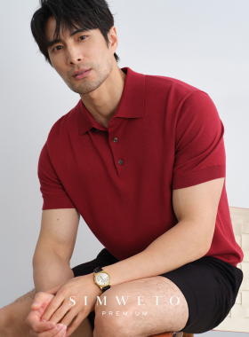 【绿标系列】山羊绒16针Polo衫男士休闲老钱风桑蚕丝短袖T恤春夏