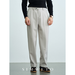 型纯色直筒免烫休闲裤 冬季 垂顺宽松版 内里磨毛加厚设计 保暖百搭