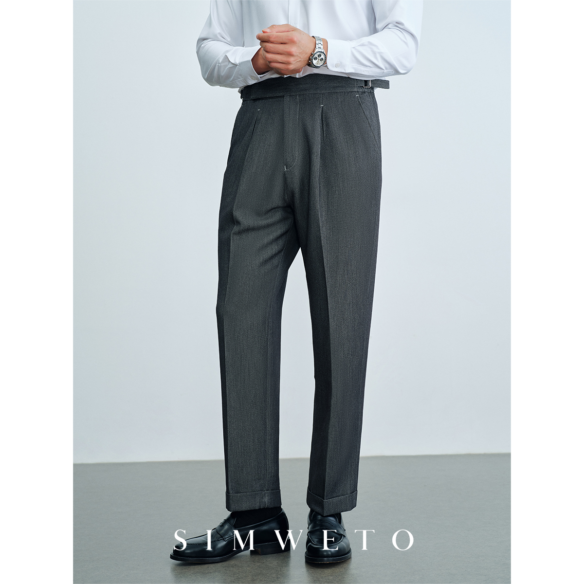 双股40支那不勒斯休闲裤