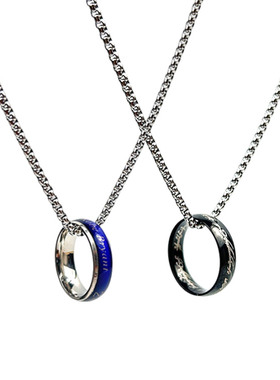 篮球明星指环项链科比詹姆斯欧文库里戒指钛钢毛衣链男女生配饰