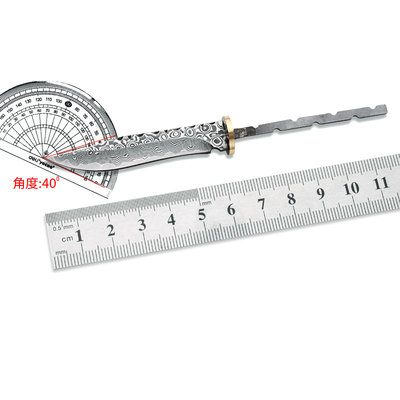 上新小号大马士革水果刀桌面刀户外小刀镶入式diy半成品胚子006