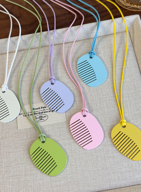 夏日多巴胺~彩色圆梳子挂脖项链2025新款长款卫衣链小众ins风配饰