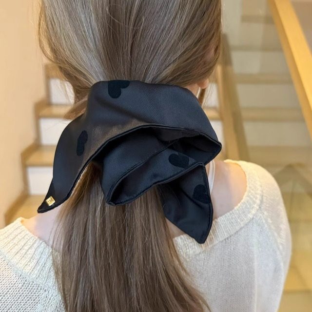 韩系波点方巾发圈气质百搭高级黑色爱心发绳网红新款女扎马尾头绳,饰品/流行首饰/时尚饰品新,发饰,淘宝优惠券,粉丝福利购,淘宝优惠卷