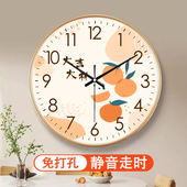 新款 挂钟静音大吉大利客厅圆形扫秒事事如意创意卧室日历钟表挂墙