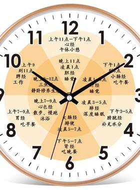 中医馆装饰挂钟理疗养生馆时钟十二时辰钟表子午流注艾灸店
