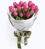 19朵郁金香鲜花花束高档包装 全国配送