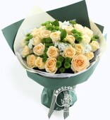 33朵香槟玫瑰鲜花花束精包装 全国连锁配送