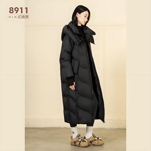 翻新加工定制羽绒服九成品女长款棉被过膝面包服宽松加厚半成品