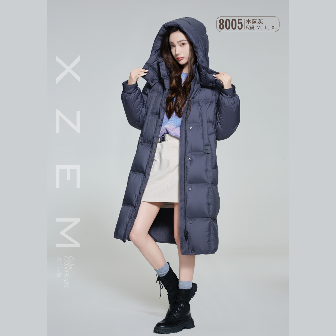 【羽绒翻新加工定制】羽绒服九成品女中长款面包服宽松加厚半成品
