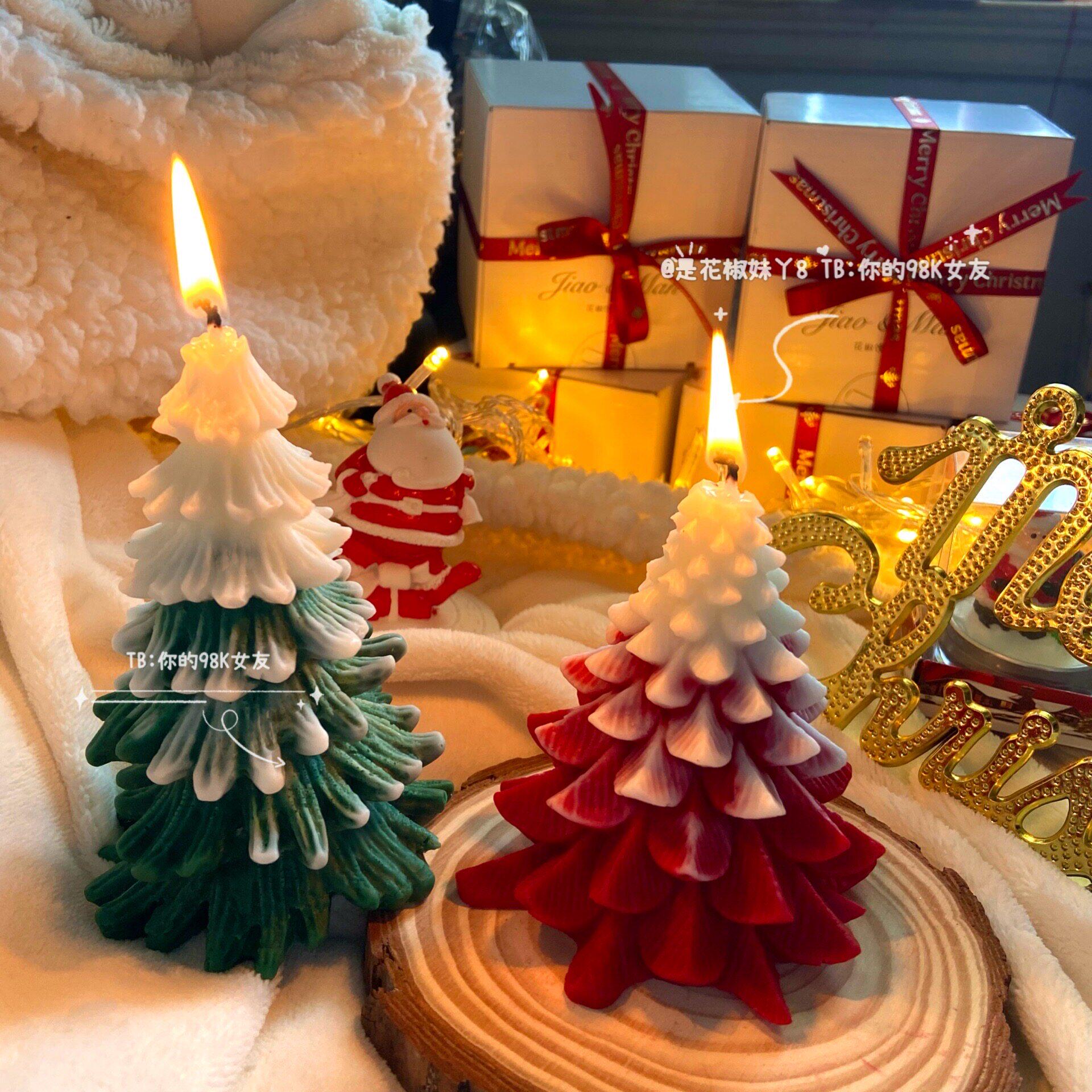 可滴蜡的圣诞蜡烛低温雪人装扮布置摆件小物件布置创意小礼物