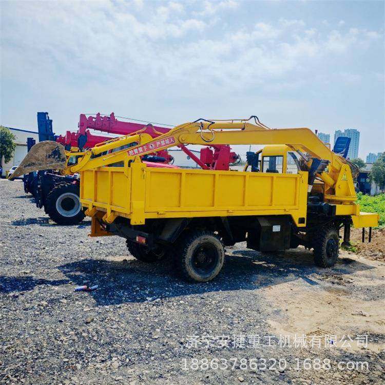 多功能农用四不像随车挖10吨四驱移动挖土机柴油动力挖掘运输车