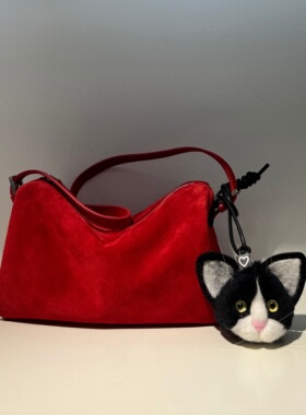 手工羊毛毡比熊猫咪包挂件