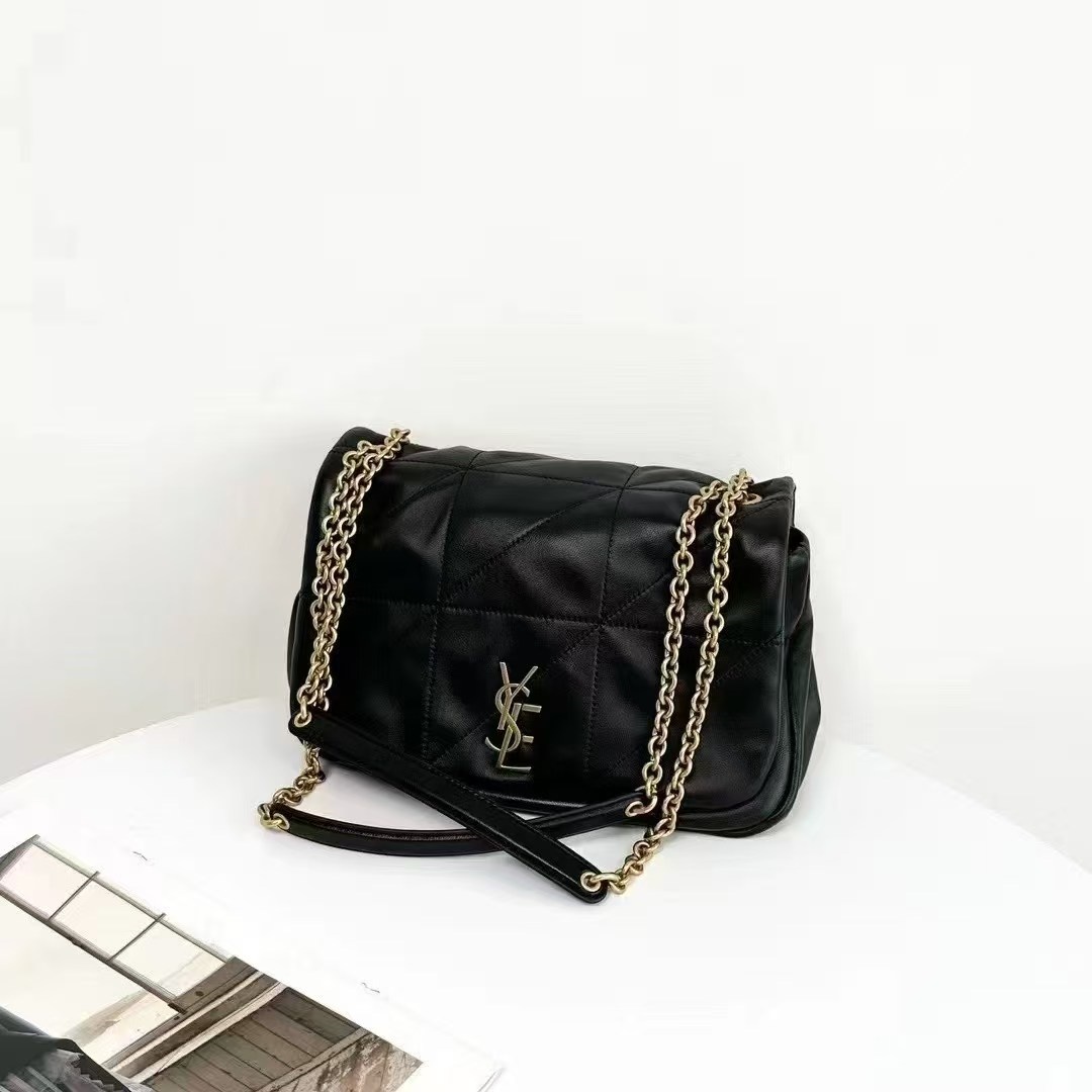 黑金Jamie油蜡秋简约链条腋下包