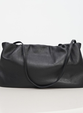 TR新款羊皮bourse云朵腋下包慵懒风简约黑色女时尚褶皱手提包轻便