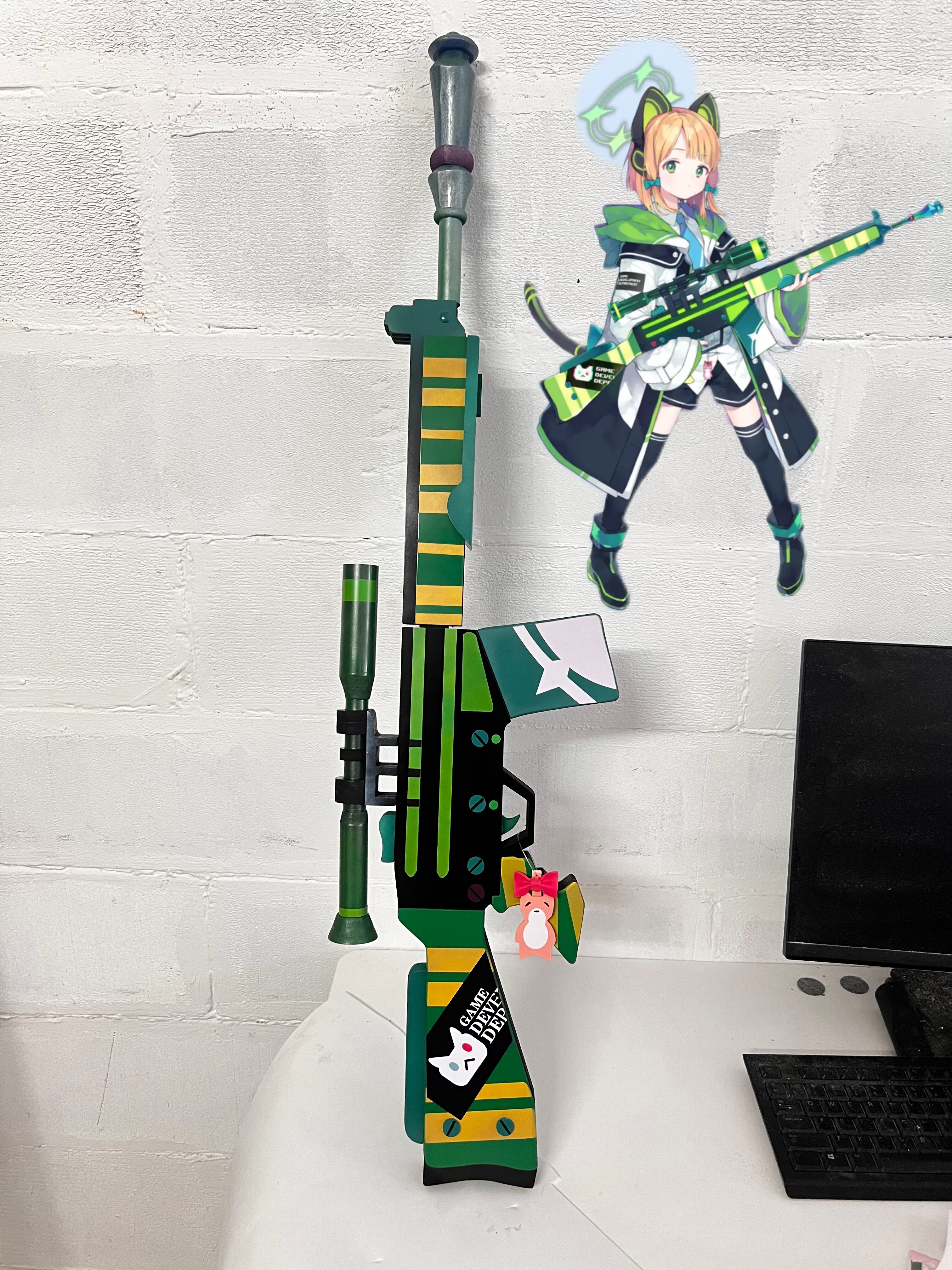 蔚蓝碧蓝档案 cos道具 才羽绿 枪武器光环 尾巴道具cosplay装备