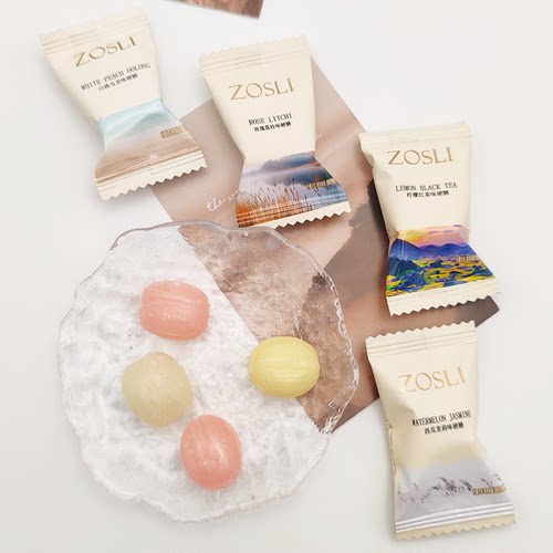 ZOSLI佐斯里柠檬红茶味硬糖办公室休闲零食玫瑰荔枝味水果糖喜糖