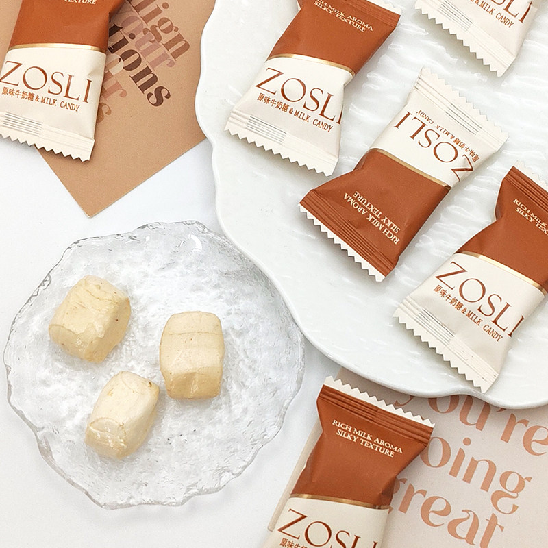 ZOSLI佐斯里原味牛奶糖软糖结婚喜糖伴手礼休闲零食糖果配料干净