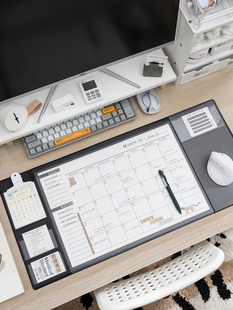 超大备忘写字多功能鼠标垫桌垫办公室书桌垫键盘垫电脑月计划2023