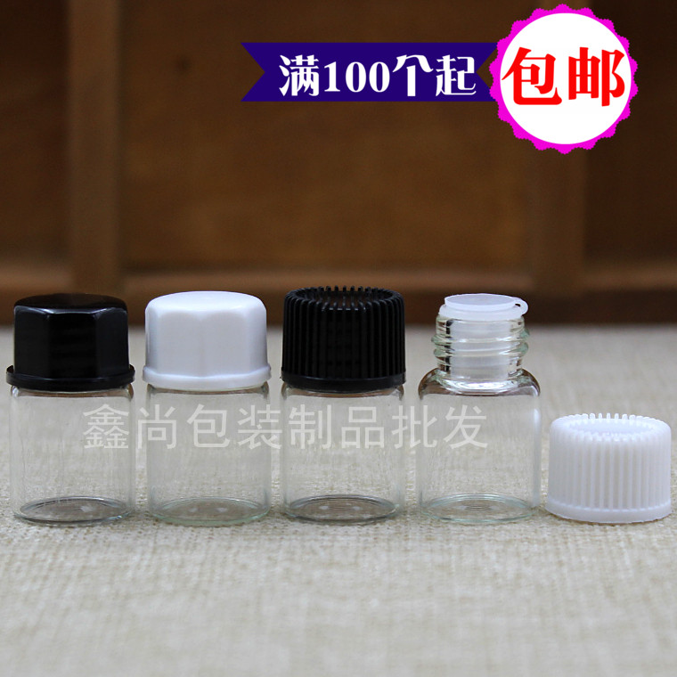 ML透明玻璃精油小瓶孔塞八角细纹