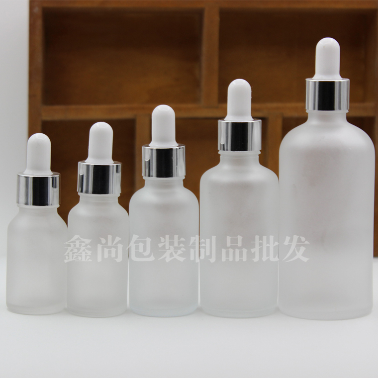透明蒙砂玻璃精油瓶磨沙调配瓶