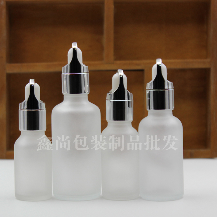 透明蒙砂玻璃精油瓶磨沙调配瓶