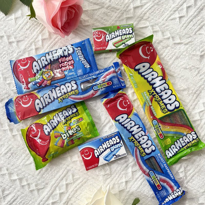 进口哎嗨牌彩虹牛皮条糖Air heads xtremes candy sourfuls酸甜