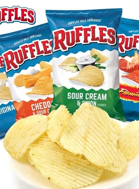 临期】美国RUFFLES薯片土豆片看电影休闲零食膨化食品FLAMIN HOT