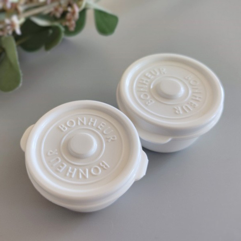 日本制 珐琅锅造型调料盒迷你翻盖式收纳盒微缩塑料酱料小罐子