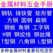 金属材料重量规格型号速查五金钢材手册小软件工字管h型角板钢方