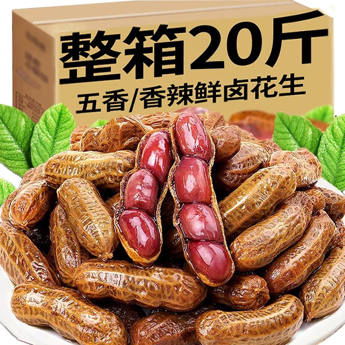 商用水煮花生五香香辣味卤煮花生夜市大排档凉菜餐饮带壳下酒菜