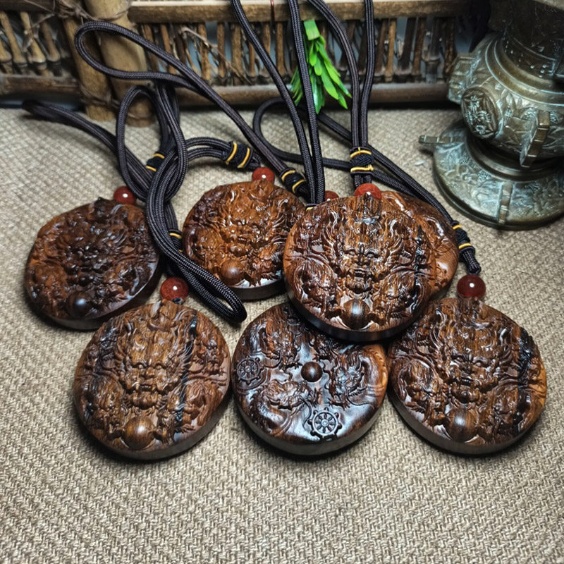 一物一图 巴布亚贡木手把件 天然原木玉化高油龙鳞星空无事牌挂件