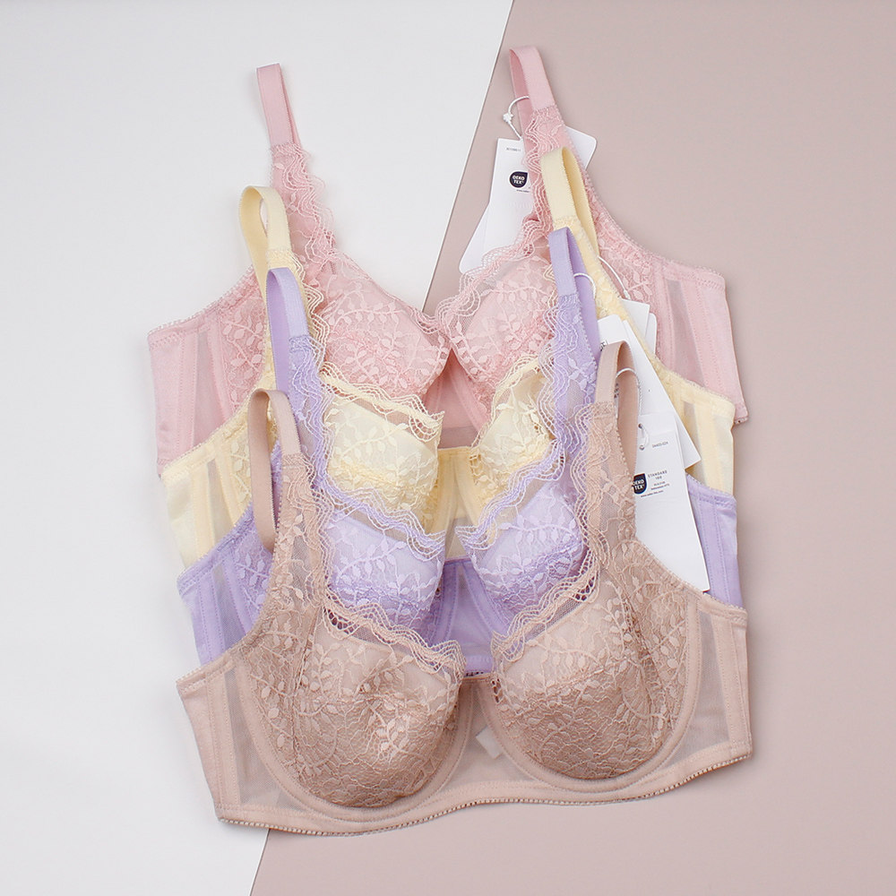 黛安芬专柜正品全罩杯蕾丝薄款大胸防下垂托胸文胸16-8971