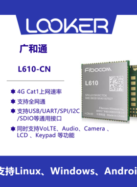 广和通L610-CN全新CAT1  4G通信模块 LCC+LGA贴片封装/全网通