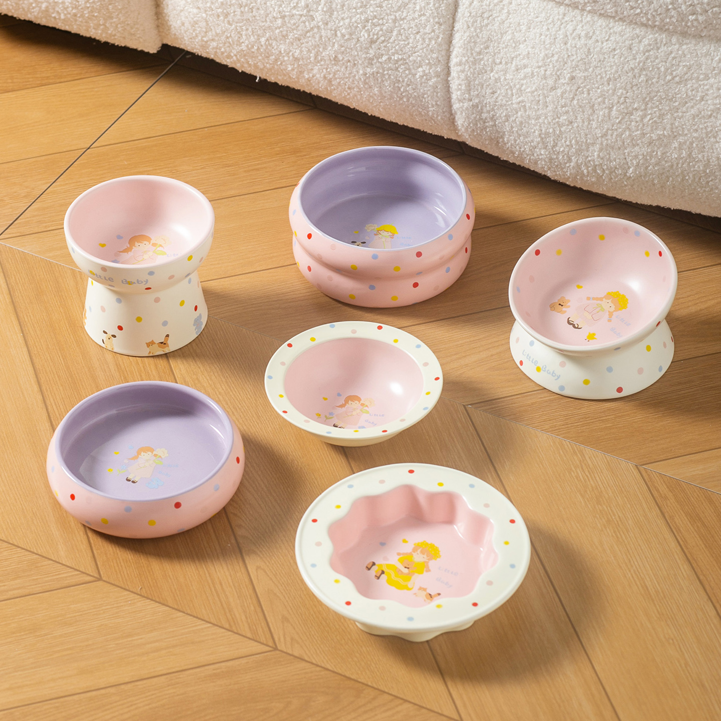 Miapet卡通女孩系列陶瓷宠物碗