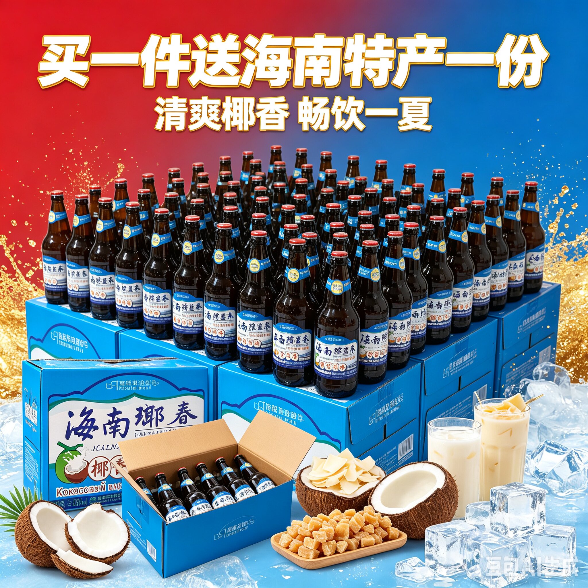 海南琼崖春椰香啤酒醇香精制啤酒椰香风味啤酒500ml*12瓶