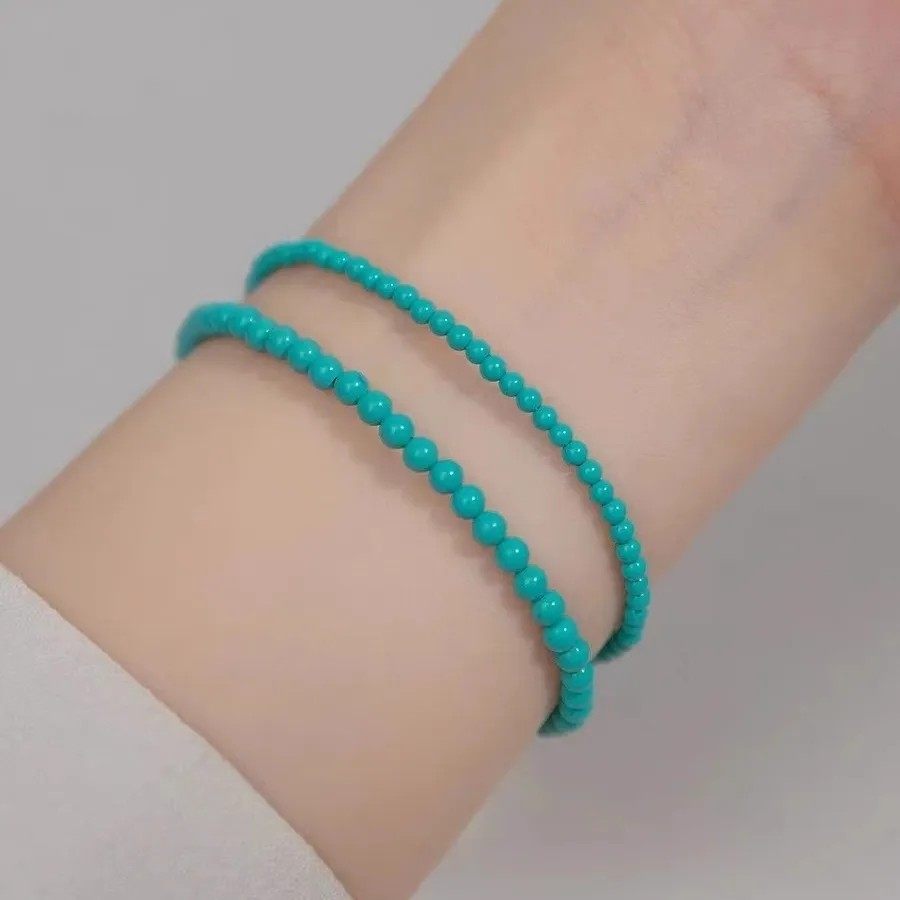 湖北十堰绿松石圆珠手链6mm蓝绿松石4mm小米珠手串diy高瓷无优化,饰品/流行首饰/时尚饰品新,颈饰,淘宝优惠券,粉丝福利购,淘宝优惠卷