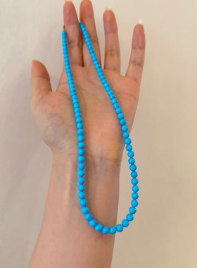 湖北十堰绿松石锁骨链无优化锁骨链小米珠时尚百搭潮流高瓷蓝绿松