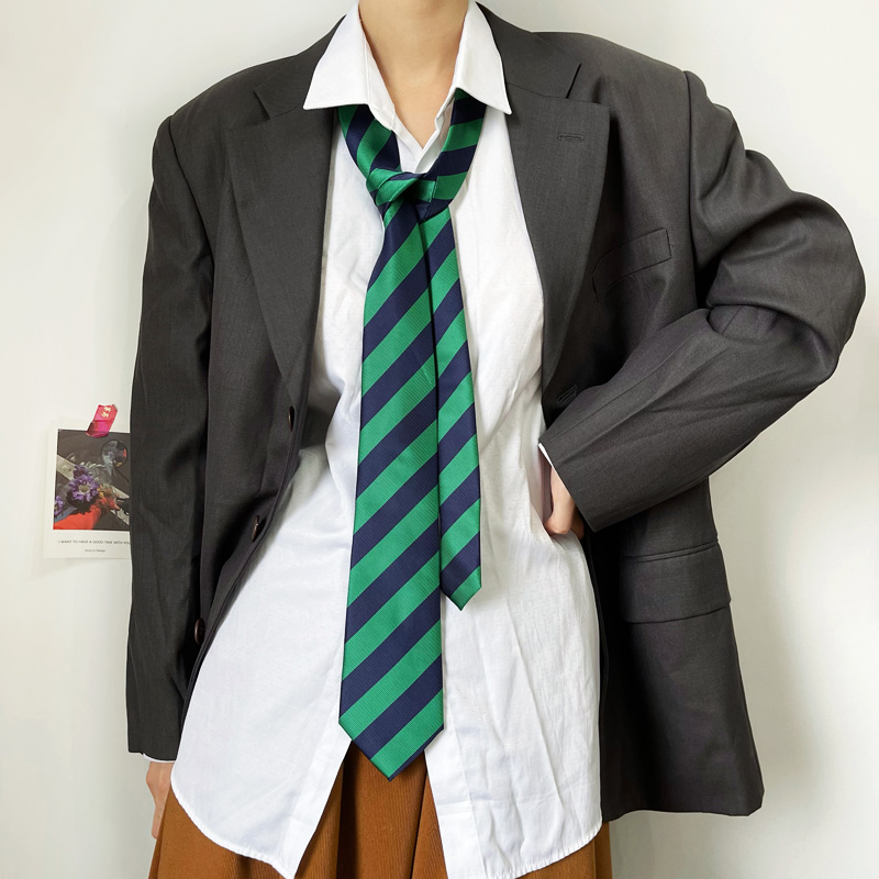 百搭潮品质提花涤丝手打款领带女