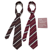 MIMI秋冬涤棉领带女个性 复古棕色咖啡斜条纹红色百搭休闲手打长宽