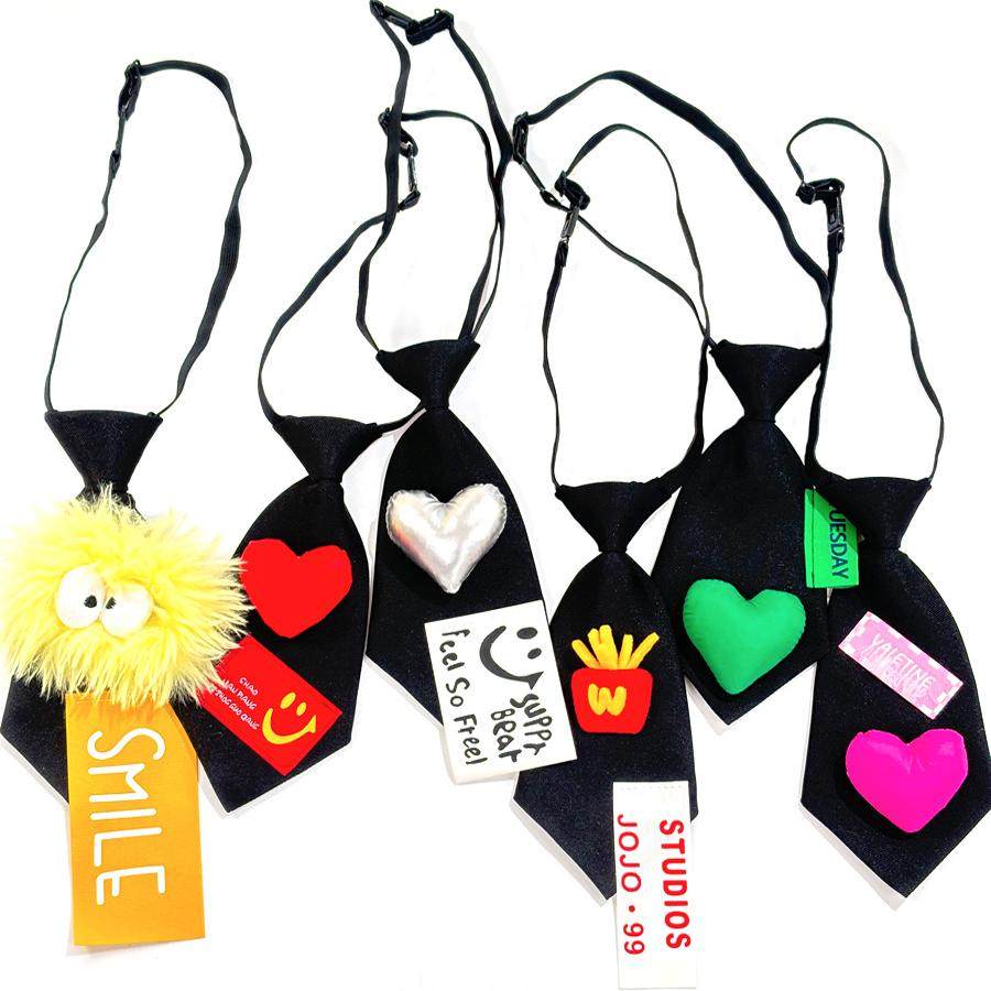 买二送一免打小领带女短黑色夸张立体小众可爱手工个性布标贴甜酷,服饰配件/皮带/帽子/围巾,领带,淘宝优惠券,粉丝福利购,淘宝优惠卷