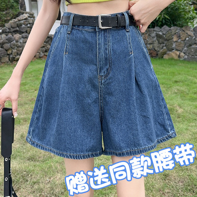牛仔短裤女高腰小个子半身五分裤