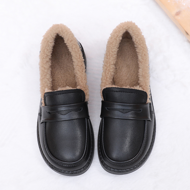 真皮冬季保暖棉鞋加厚毛毛鞋