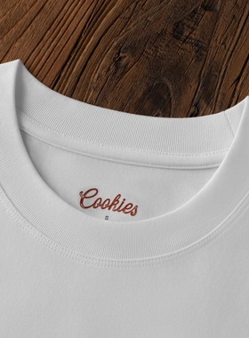Cookies 245g索罗娜凉感冰皮日系正肩版速干水洗纯白圆领T恤男款
