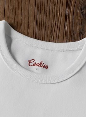 Cookies 315g美式小领口型男硬汉显壮小袖口新疆长绒棉短袖T恤男