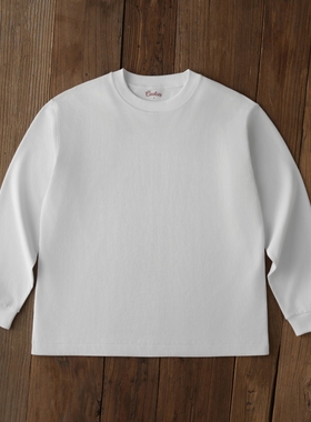 Cookies 美式260g30支重磅宽松长袖男女春秋纯白运动休闲圆领上衣