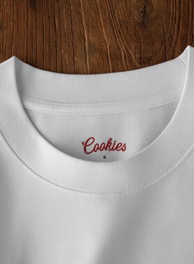Cookies 260g长绒棉美式运动休闲日常圆领宽松廓形夏季白色T恤男