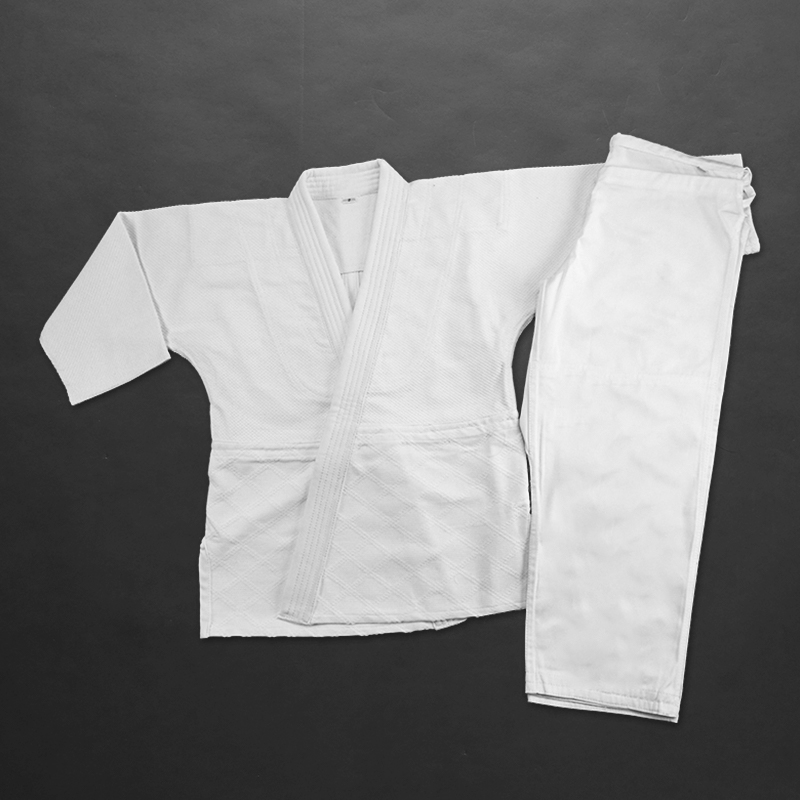 FLUORY火垒儿童柔道服男女空白光板柔道服专业训练比赛服装