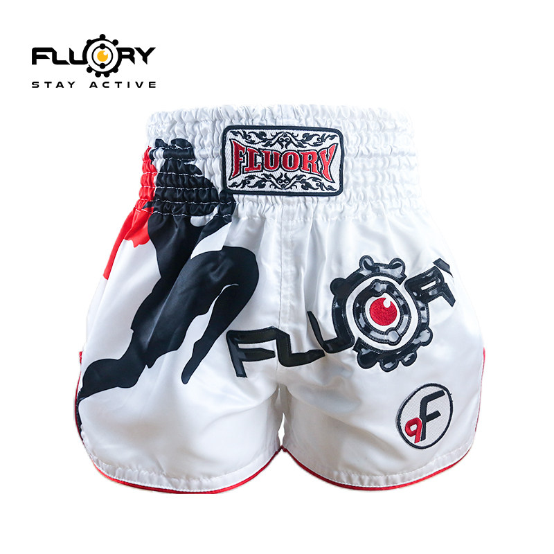 FLUORY火垒泰拳短裤男 泰国训练正品手工刺绣自由搏击散打拳击服